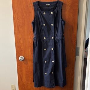 J. Crew Double-Breasted Rain Coat Navy Midi Dress